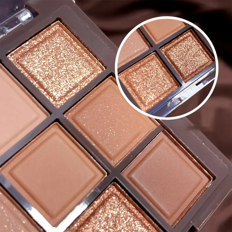 Caperle K'APEINE Chocolate Eyeshadow Palette – 9 Colors, Matte & Shimmer, Blendable Compact