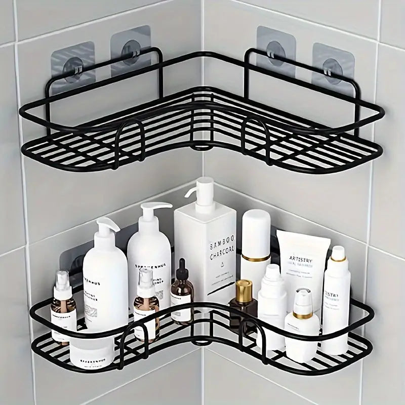 Rust-Resistant Corner Shower Rack – Wall-Mounted Bathroom Shelf for Shampoo & Cosmetics