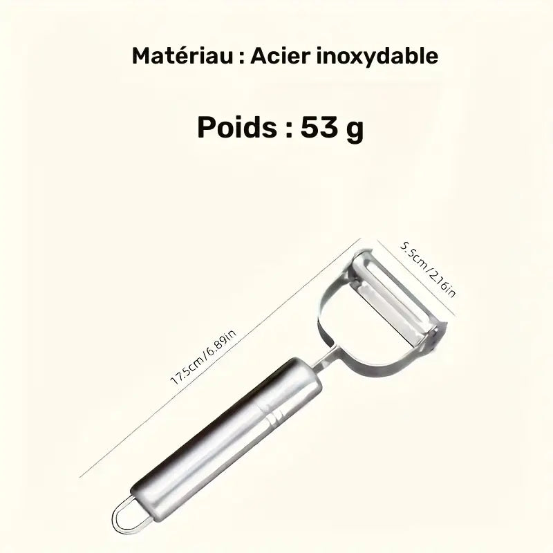 1pc Stainless Steel Vegetable Peeler – Serrated Blade, Durable & Easy Grip