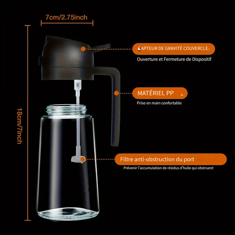 2-in-1 Oil Sprayer & Dispenser – 470ml Portable Olive Oil Bottle for Cooking, BBQ, Air Fryer & Salad