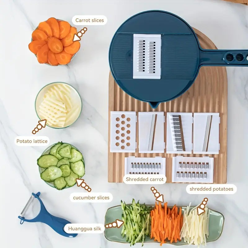 12-in-1 Vegetable Chopper – Manual Slicer, Grater & Cutter for Carrots, Potatoes & More