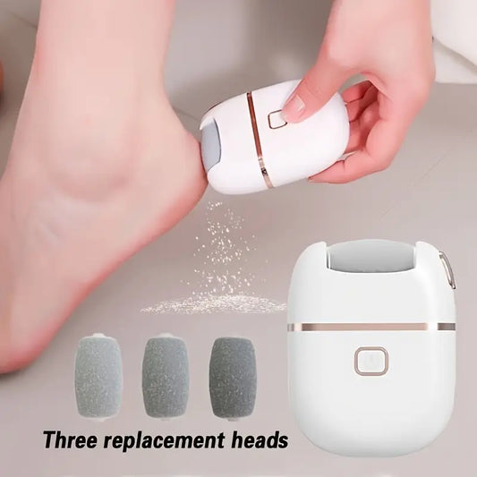 Rechargeable Electric Foot Grinder – 1pc with 3 Replaceable Heads, USB Charging