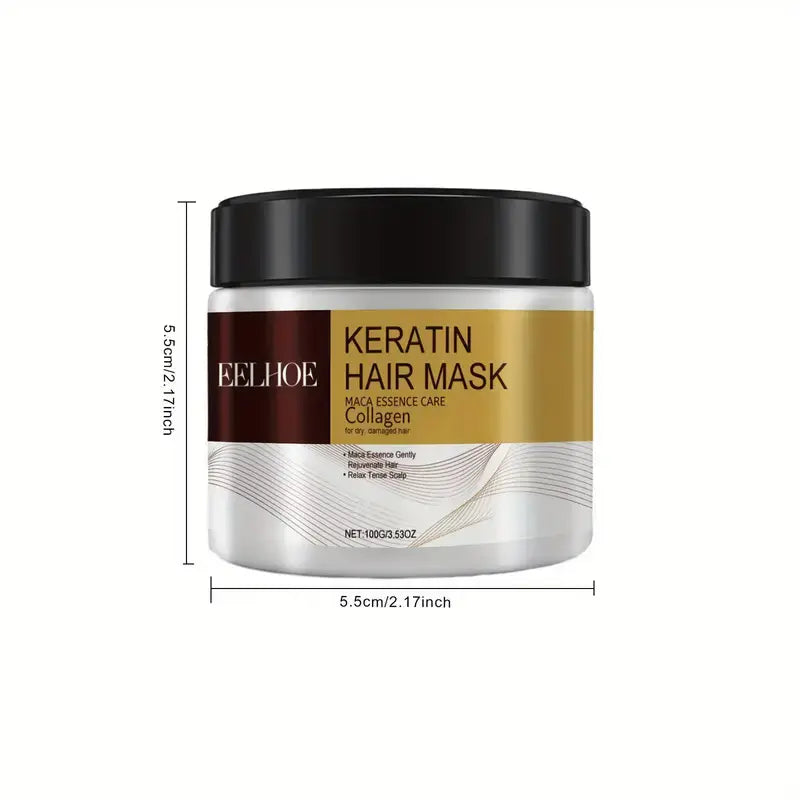 2pcs Keratin Hair Masks with Maca & Collagen – Hydrating Repair Treatment for Smooth, Shiny Hair