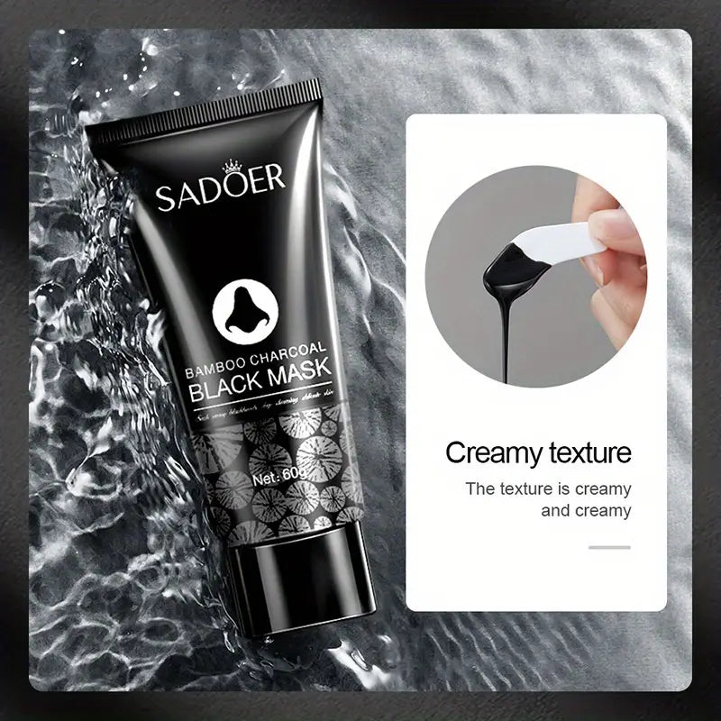 SADOER Bamboo Charcoal Black Mask – Deep Cleansing & Oil Control, Gentle Pore Care for All Skin Types