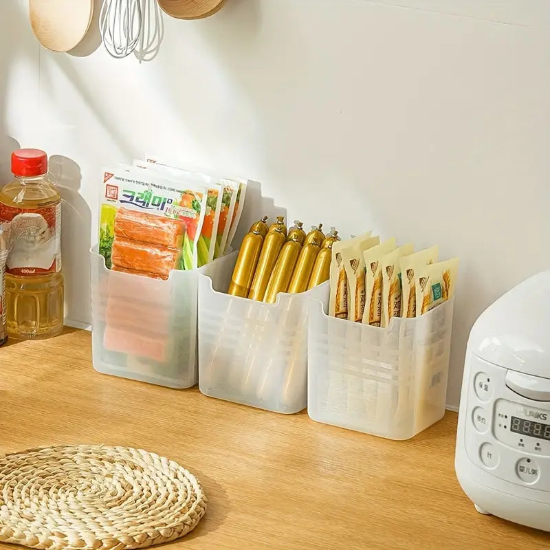 6pcs Clear Refrigerator Storage Bins – BPA-Free, Easy-Grip, Space-Saving Kitchen Organizer