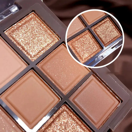 Caperle K'APEINE Chocolate Eyeshadow Palette – 9 Colors, Matte & Shimmer, Blendable Compact