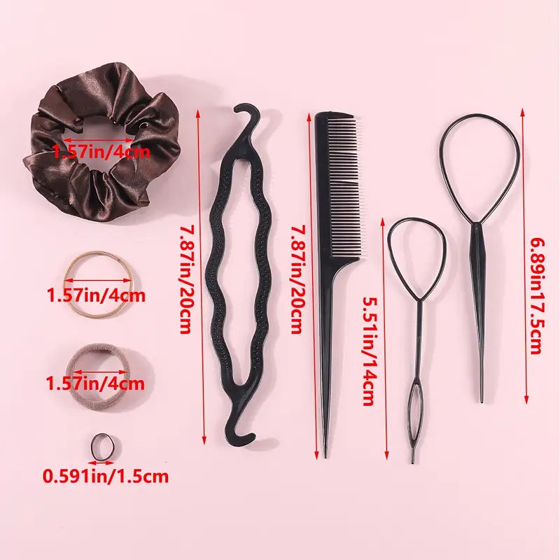 1109pcs Black Hair Accessories Set – Seamless Ponytail Holders, Minimalist Elastic Bands, All-Season Essentials