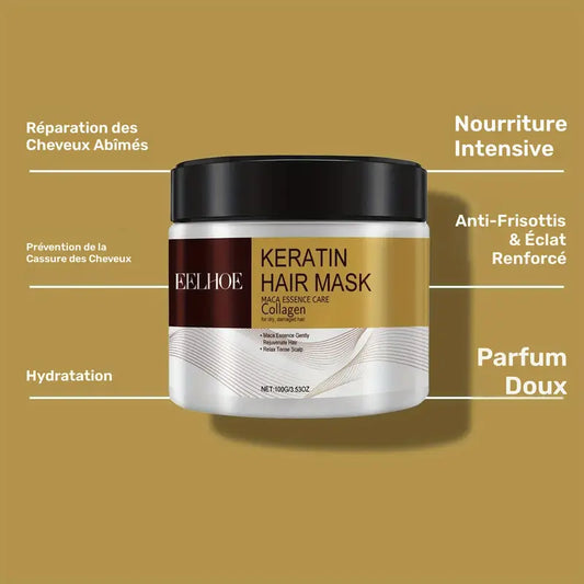 2pcs Keratin Hair Masks with Maca & Collagen – Hydrating Repair Treatment for Smooth, Shiny Hair