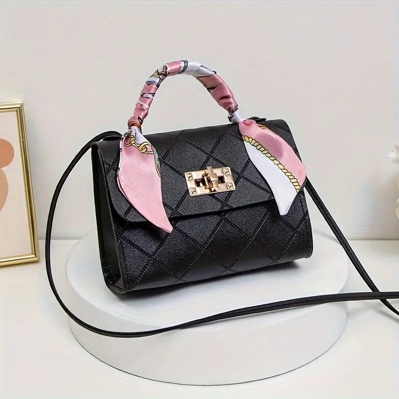 1pc Women’s Crossbody Shoulder Bag – Structured Square Purse with Adjustable Strap & Gold Hardware, 5 Colors
