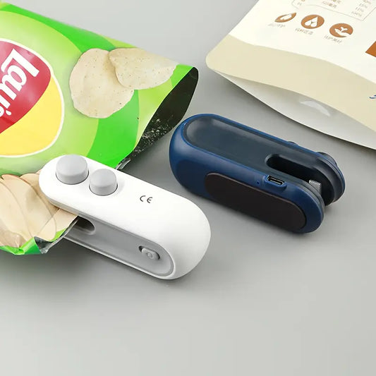 2-in-1 Snack Bag Sealer & Cutter – USB Rechargeable, Compact, Keeps Food Fresh