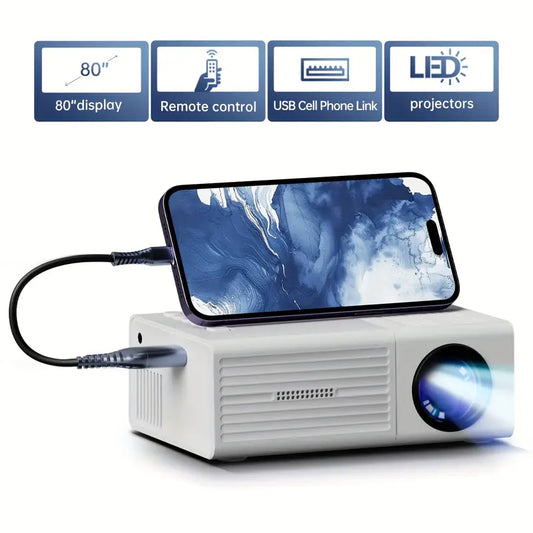 HD Mini LCD Projector – Portable Home & Outdoor Theater, USB/SD Compatible, Remote Controlled