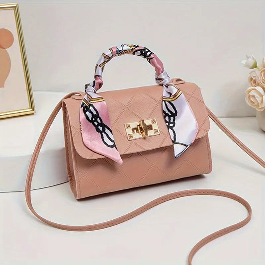 1pc Women’s Crossbody Shoulder Bag – Structured Square Purse with Adjustable Strap & Gold Hardware, 5 Colors