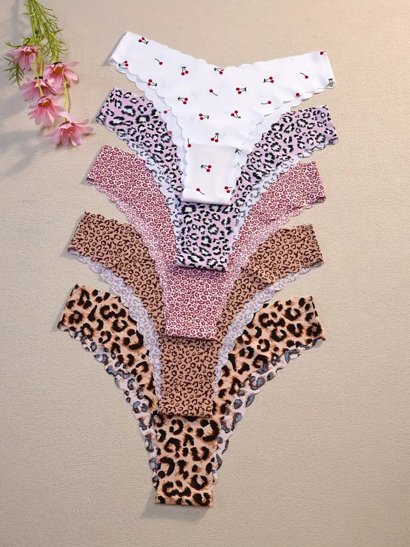 10pcs Leopard Print Women’s Panties – Seamless, Breathable & Quick-Dry Multi-Pack for Everyday & Sports