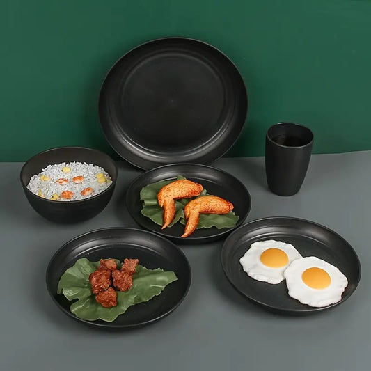 16pcs Unbreakable Dinnerware Set – Plates, Bowls & Cups, Reusable, Microwave & Dishwasher Safe