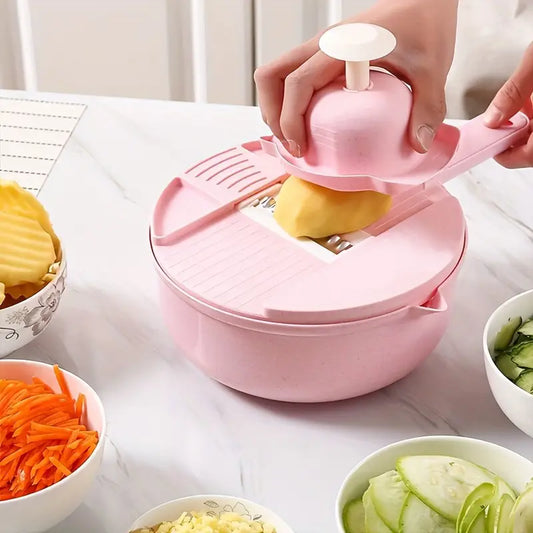 12-in-1 Vegetable Chopper – Manual Slicer, Grater & Cutter for Carrots, Potatoes & More
