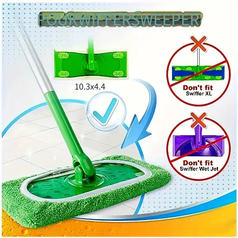 6pcs Reusable Mop Pads – Washable Microfiber, High Absorbency, Fits Most Flat Mops