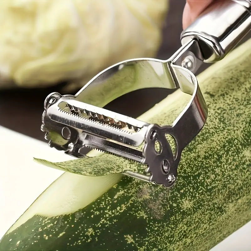 1pc Stainless Steel Vegetable Peeler – Serrated Blade, Durable & Easy Grip