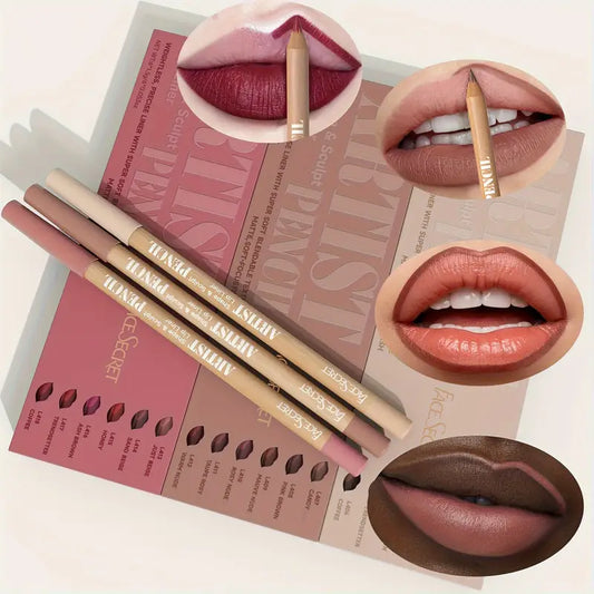 6pcs Nude Lip Liner Set – Waterproof, Long-Lasting Matte Finish, Easy to Apply & Smudge-Proof