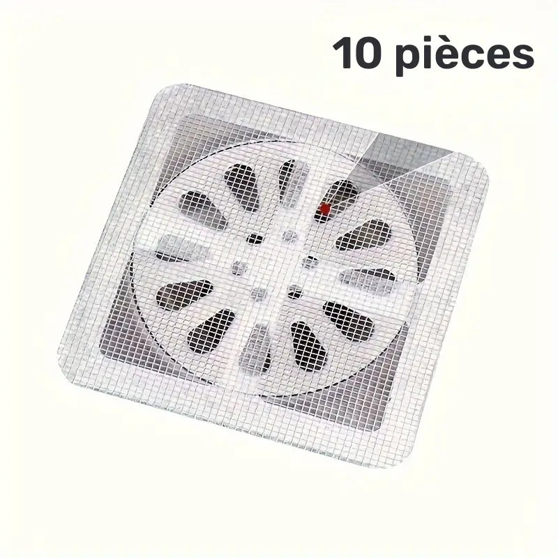 10pcs Self-Adhesive Hair Catcher Stickers – Anti-Clog Drain Covers for Shower, Sink & Bathroom