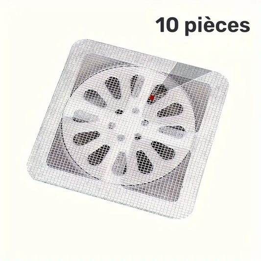 10pcs Self-Adhesive Hair Catcher Stickers – Anti-Clog Drain Covers for Shower, Sink & Bathroom