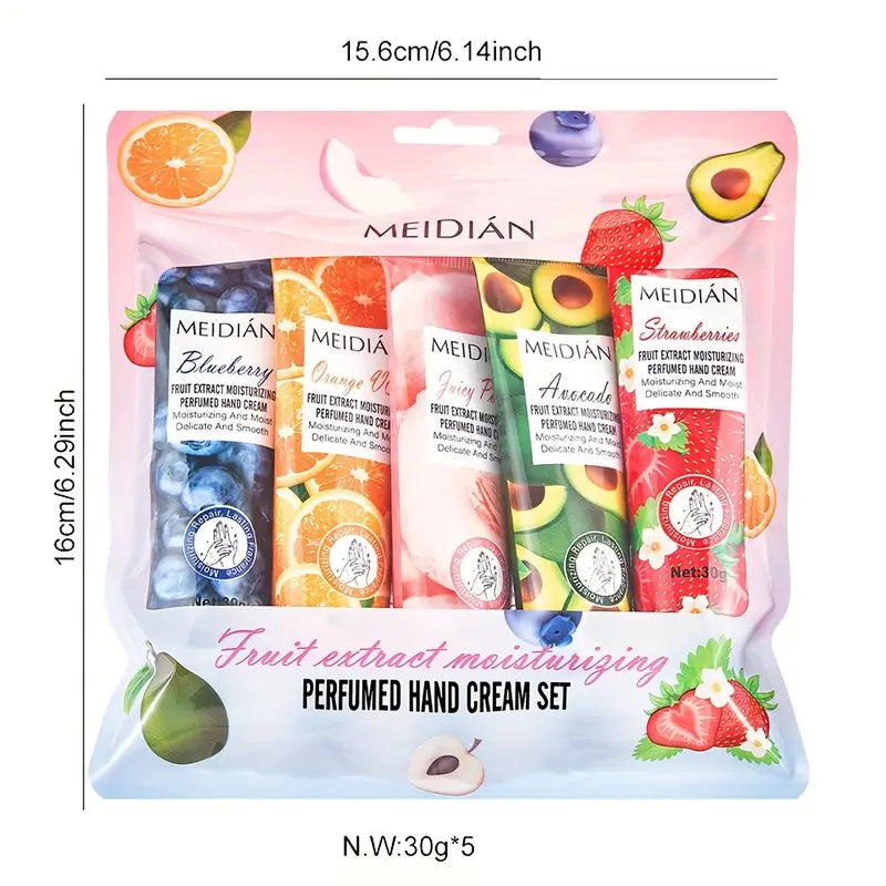 5pcs Travel-Size Hand Cream Set – Hypoallergenic, Deep Moisturizing & Nourishing, Perfect Gift for Women