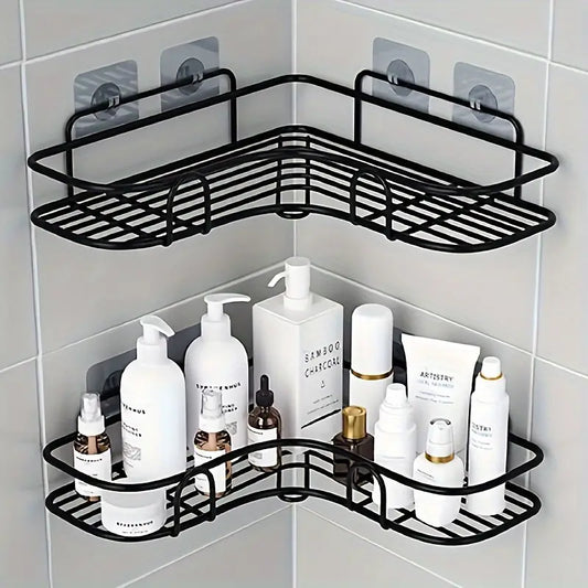 Rust-Resistant Corner Shower Rack – Wall-Mounted Bathroom Shelf for Shampoo & Cosmetics
