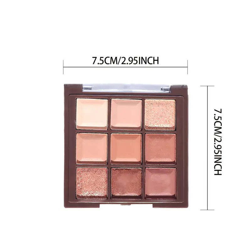 Caperle K'APEINE Chocolate Eyeshadow Palette – 9 Colors, Matte & Shimmer, Blendable Compact