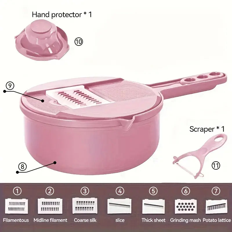 12-in-1 Vegetable Chopper – Manual Slicer, Grater & Cutter for Carrots, Potatoes & More