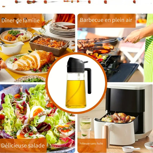 2-in-1 Oil Sprayer & Dispenser – 470ml Portable Olive Oil Bottle for Cooking, BBQ, Air Fryer & Salad