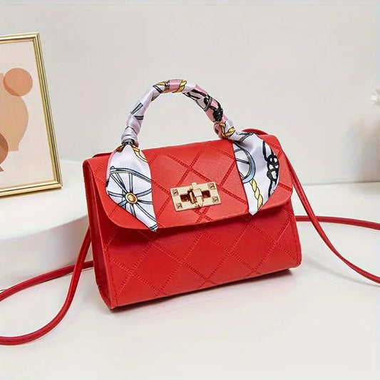 1pc Women’s Crossbody Shoulder Bag – Structured Square Purse with Adjustable Strap & Gold Hardware, 5 Colors